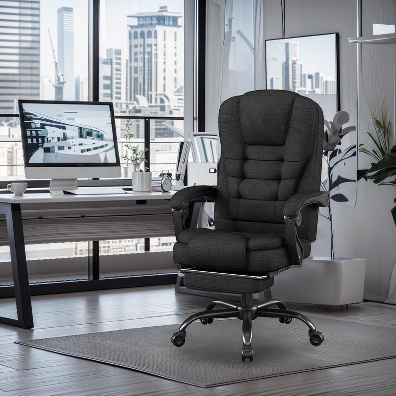 SITMOD Fabric Office Task Chair- Computer Ergonomic Desk Chair- High Back Executive Chairs Height Adjustable with Footrest Lumbar, 360° Swivel Gaming Office Desk Chair with Flip-up Armrest for Adult