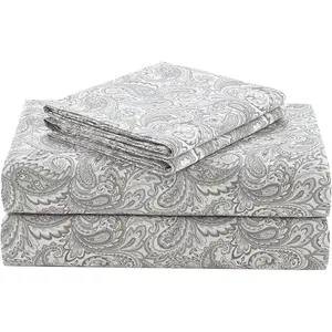 100% Cotton Sheets Queen, Breathable, Naturally Cool Cotton Sheets, Soft Cotton Bed Sheets with 14" Elastic Fits up to 16" Mattress, All Sheet Set, Paisley Multi 4 Piece