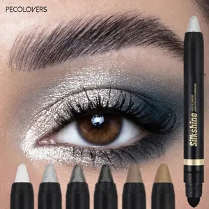 6pcs/set Shimmer Glitter Eyeshadow, Metallic Texture Eyeshadow Stick, Double-headed Brush Applicator， High Pigmented, Long Lastingl Eyeshadow Sticks