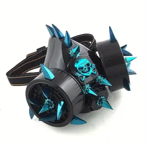New Skull Cosplay Blue Spike Gas Mask Steampunk Mask