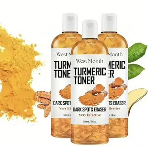 West&Month Turmeric Brightening Toner with Collagen, Mint Leaf Extract, 100ml - Facial Skincare for All Skin Types, Pores Refinement, Hydration, Nourishes, Removes Dullness, Dark Spot Eraser, Skin Repair