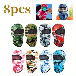 8 Pack Sun Protection Face Cover Hat Balaclava Windproof Balaclava UV Protection Full Face Covering for Outdoor Sports Camouflage UV Protection Balaclava