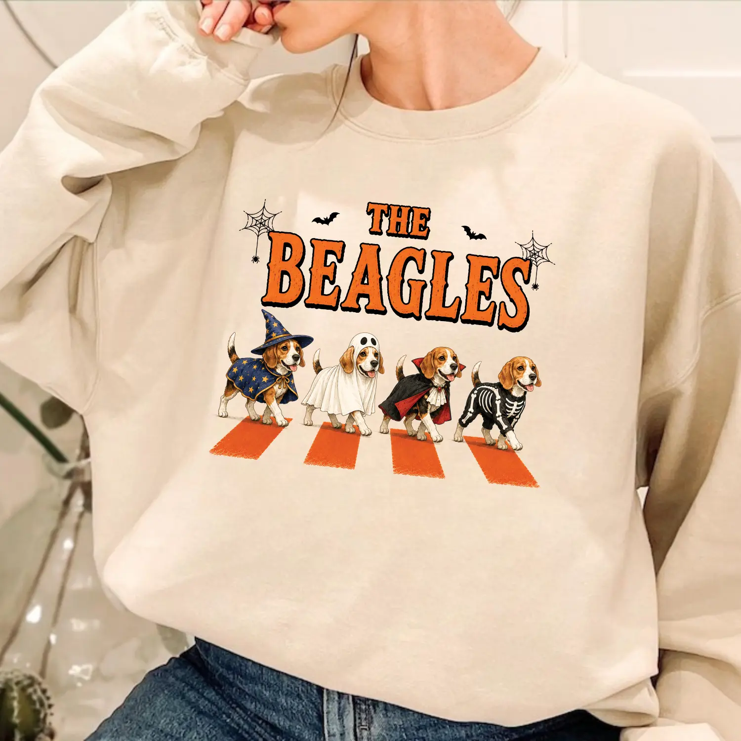 Beagle Halloween Sweatshirt, Funny Beagle Crewneck, Cute Dog Graphic Pullover, Women's Fall Sweatshirt, Cozy Halloween Outfit