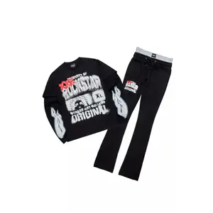 Mool Black Double Layer T-Shirt/Baggy Pant Set