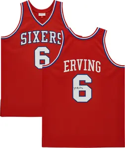 Julius Erving Philadelphia 76ers Autographed Mitchell & Ness Red Authentic Jersey - Fanatics Authentic Certified