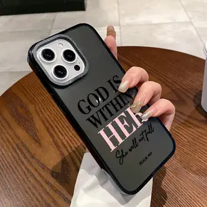 Phone Case for iPhone 16 Plus 15 Pro Max 14 13 12 11 God is within her Pattern Non-Yellowing Shockproof Soft Silicone Transparent Cover