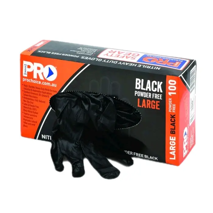 Disposable Nitrile Gloves, 5Mil Chemical Resistant Powder-Free Latex-Free Glove for Exam Cooking Tattoo Black 100Pcs