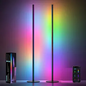 Corner Floor Lamp 1/2 Pack LED Corner Light with App/Remote/Button Control Smart LED Floor Lamp with Music Sync and 16 Million Colors Color Changing Standing Lamp for Gaming Room Bedroom