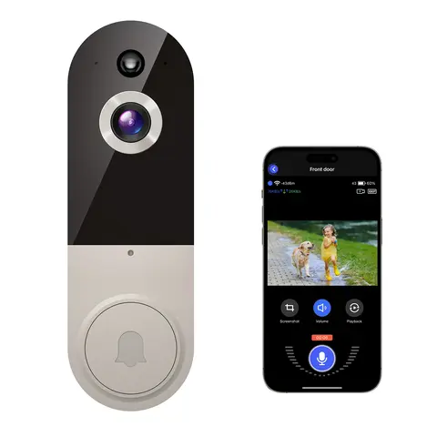 Wireless Smart WiFi Video Doorbell Camera - 1080P DIY Security Home System, 2-Way Audio, AI Human Detection, Night Vision, Cloud Storage, Battery Powered, Easy Install, 2.4G WiFi Only, Smart Home Gadget, Burglary Protection, Customizable Outdoor Setup