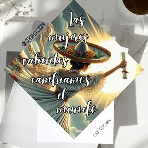 Floral Latina Hispanic Mexican Chicana Charra Empowered Women 1st Generation Graduation Cap Spanish Custom Personalized Quote Cap Topper