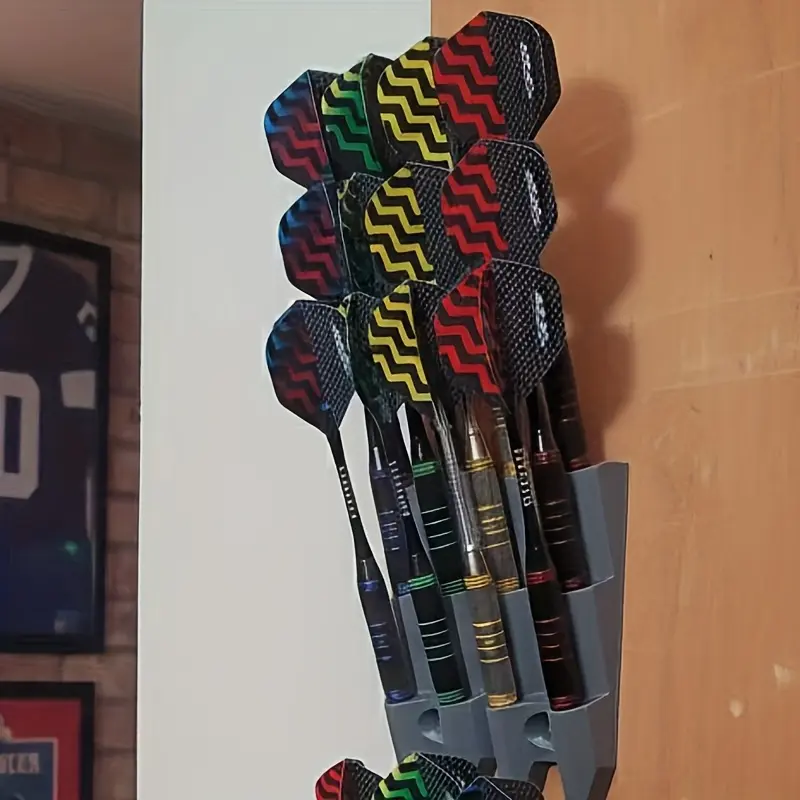 Wall-Mounted Dart Display Rack Holds 9 Darts Cross-Border Space-Saving No Screws Ideal Storage Organizer for Home Bar Study Halloween Christmas Gift for Dart Enthusiasts Display Holder