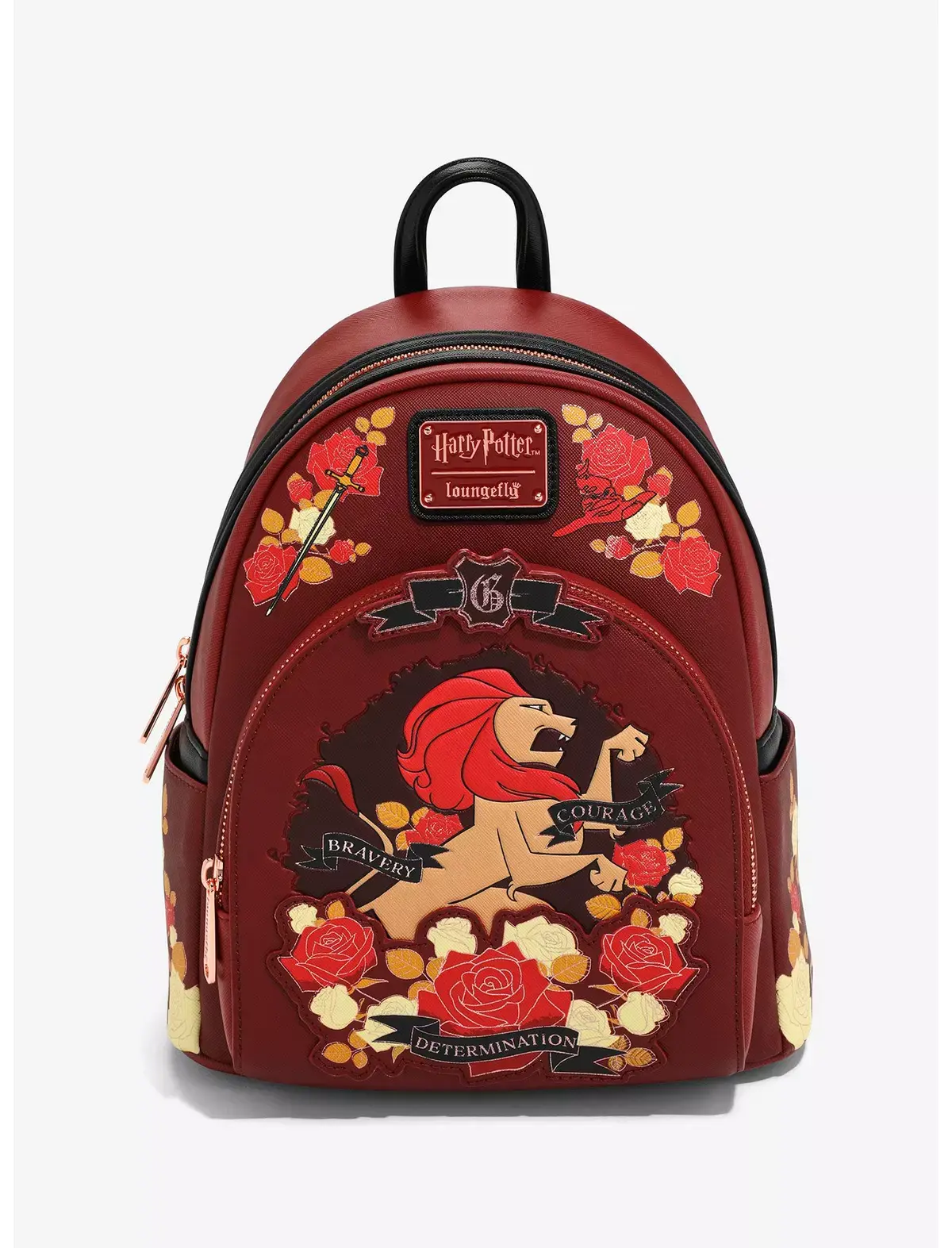 Loungefly Harry Potter Gryffindor Character-Themed Mini Backpack, Small Functional Luggage Backpack-Style Bag, Small Backpacks, Backpack Style Backpacks
