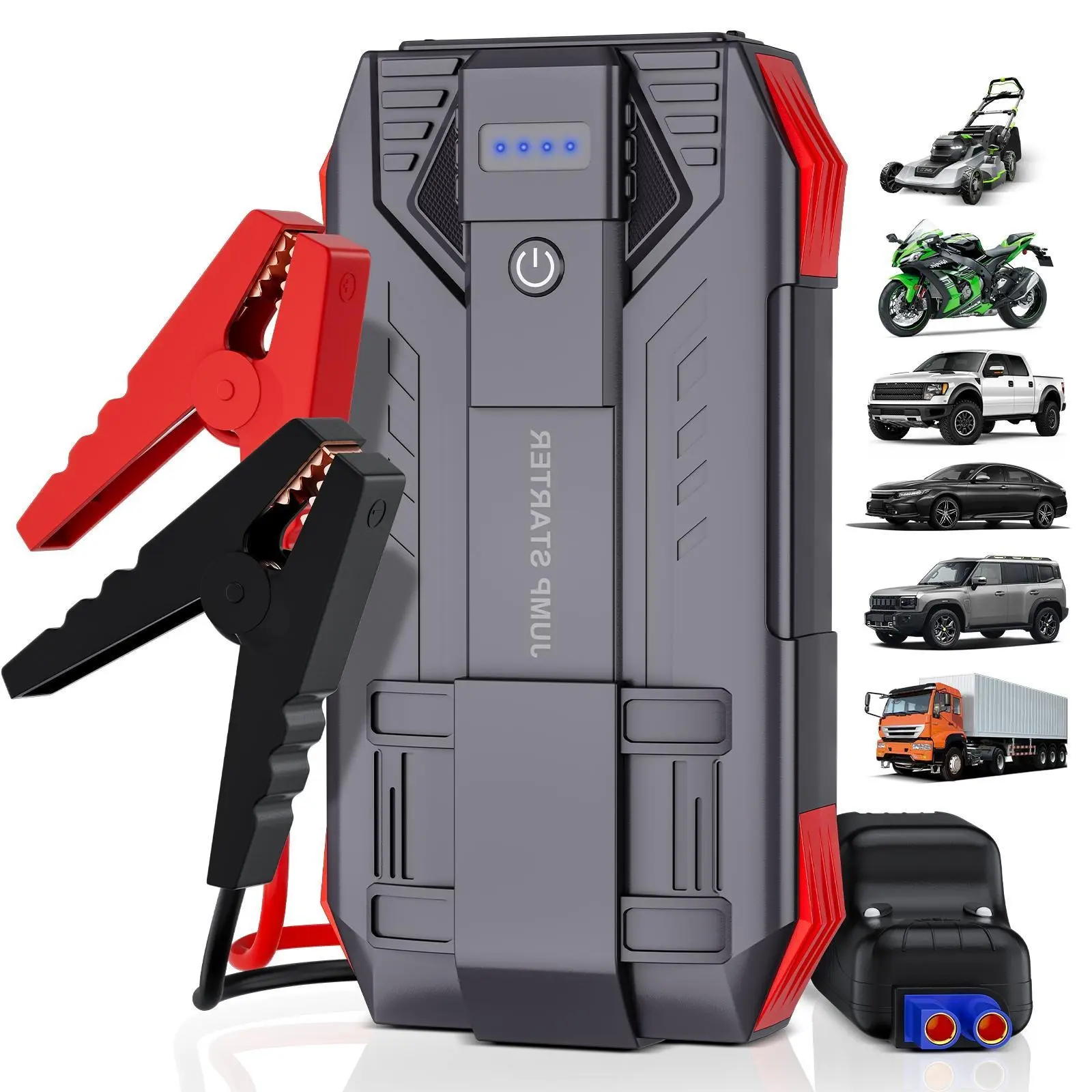 HPBS 4000A Peak 12V Portable Car Jump Starter, Battery Booster Pack for 10L Gas & 8L Diesel, Power Bank with USB & LED Light