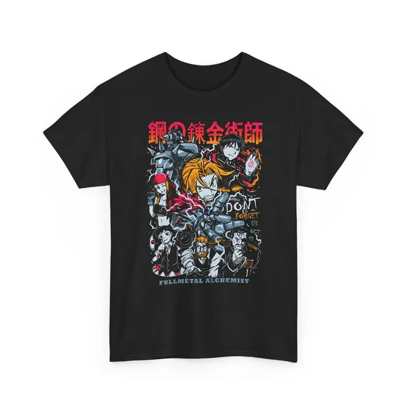 Vintage Alchemist Anime Shirt, Edward Shirt, Elric Brothers, FMA Alphonse, FMAB Manga GIFT Tee, Fullmetal Brotherhood Edward Tshirt Anime Lover Fashion FansHarajuku streetwear lovers  Day Tee vintage style Christmas Holiday Birthday