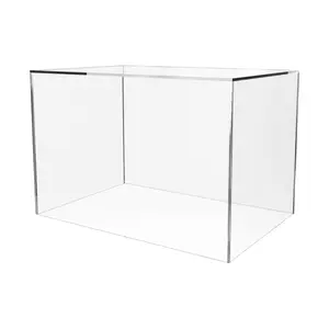 Acrylic Display Riser Box with One Open Side 18" x 12" x 12" No Lid Versatile Clear Rectangular Retail Merchandise Storage Bin or Product Platform Hollow Dust Cover by 321 Plastics