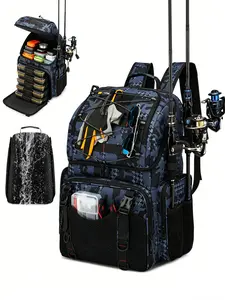 Multi-Functional Fishing Bag, Multiple Compartments, Reinforced Handle Design, Practical Fishing Gear Backpack, Durable Outdoor Travel Bag