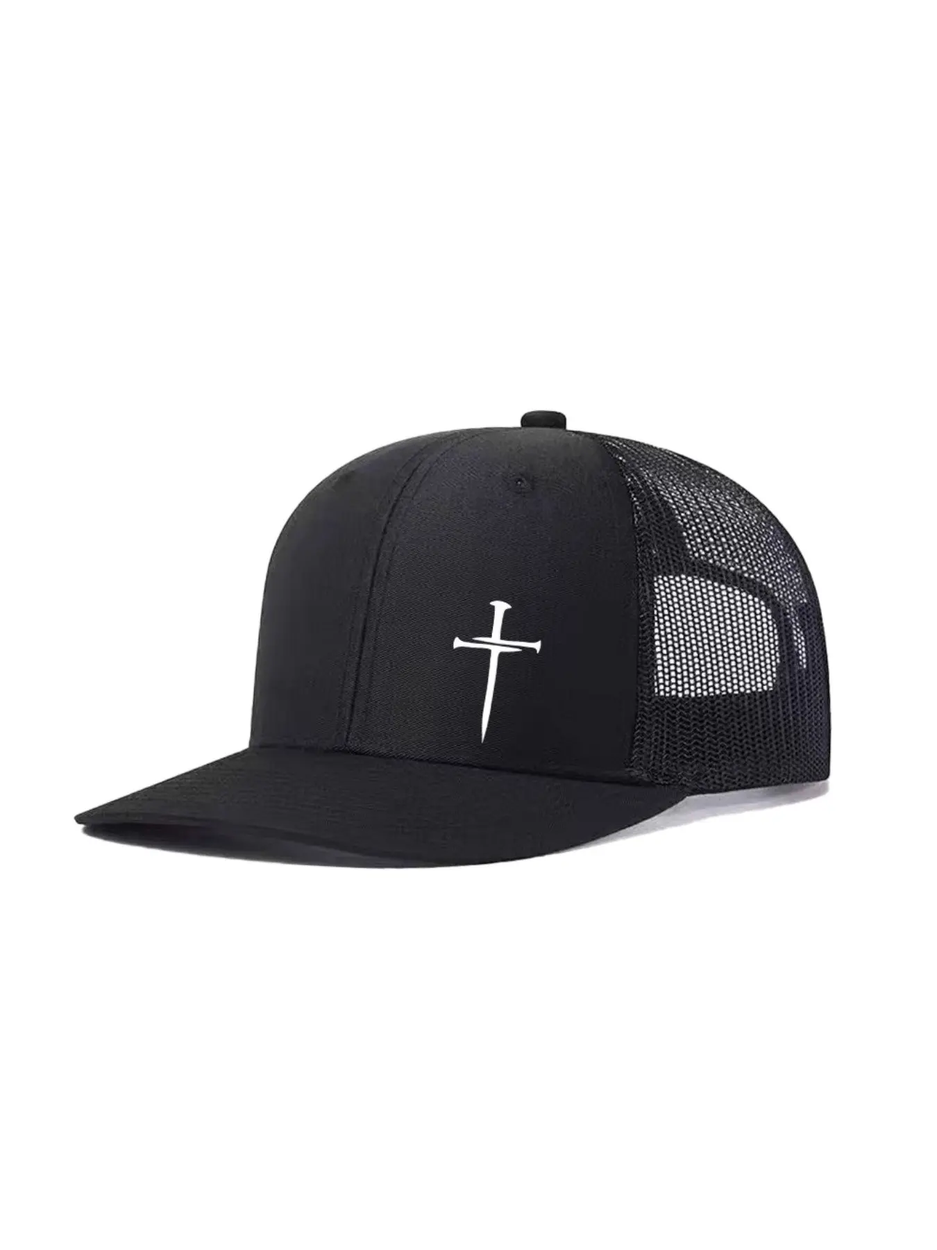 2pcs/1pc Unisex Trucker Hat Cross Printing Mesh Baseball Cap Richardson Slightly Curved Brim Baseball Cap Adjustable Dad Hats Statement Cap Outdoor Mesh Breathable Polyester Sun Hat Gift for Men Women Adjustable Streetwear Hat Breathable Polyester Caps