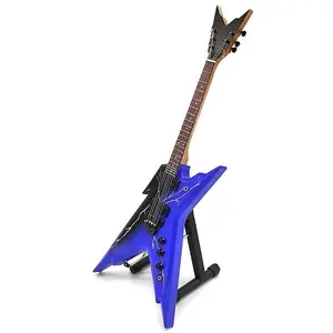 Miniature PANTERA DIMEBAG DARRELL Guitar 10 Inches Tall Lightning Bolt Wood Statue with Free Display Stand Collectible Figure GIFT