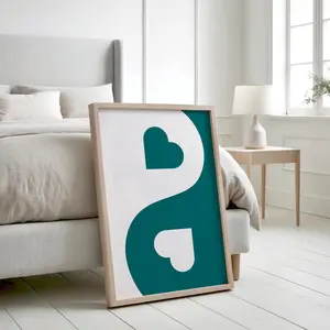 Yin And Yang Love Printable Poster, Heart Poster, Maximalist Home Decor, Cute Valentines Poster, Valentines Day Print, Valentines Wall Art