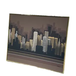 Franco Original Cityscape Painting - 1985 - Artmaster Studios - Nielsen Frame