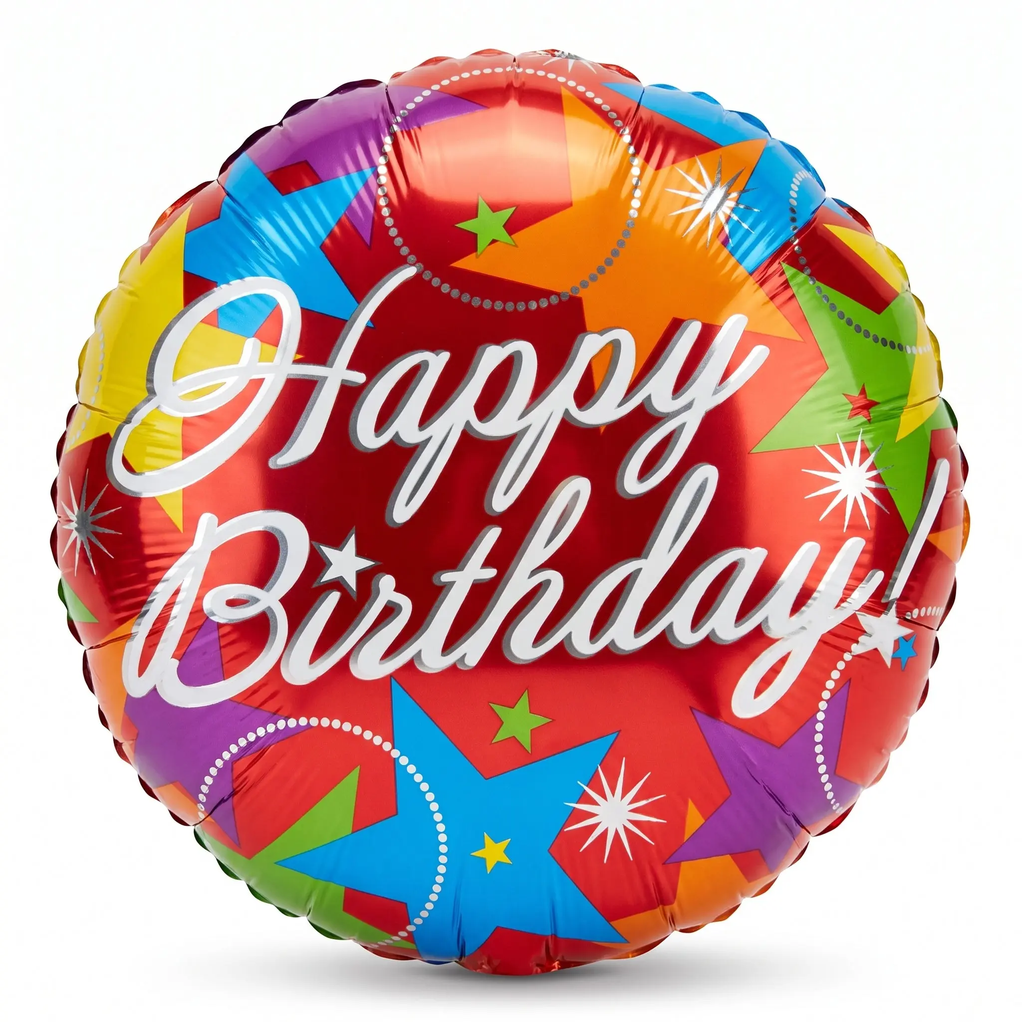 Vibrant Starburst Happy Birthday Foil Balloon