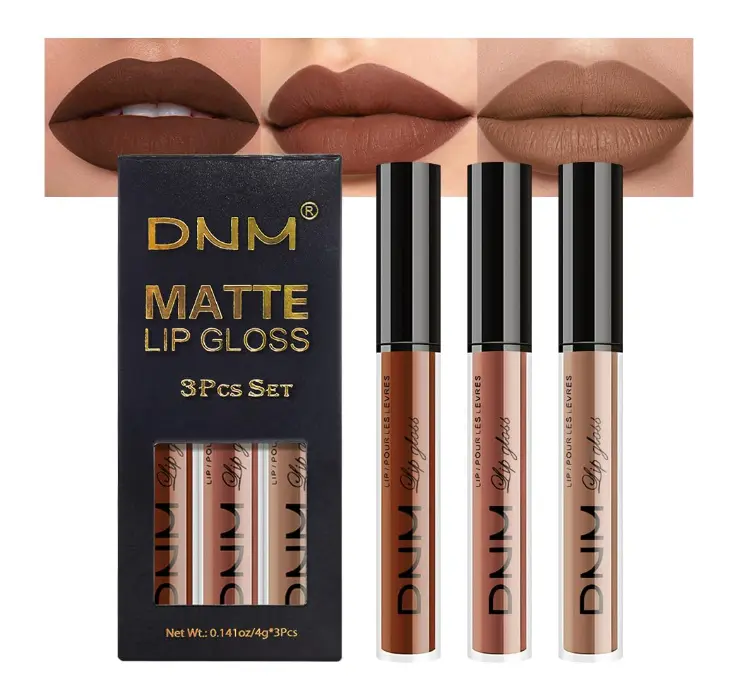 evpct 3Pcs Chocolate Red Brown Nude Matte Liquid Lipstick Lip Stain Sets for Women, Matte Lipstick Long Lasting Waterproof Permanent 24 Hours original, Magic Lip Sticks Pack for Halloween Daily Makeup