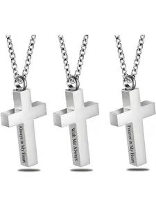 Cremation Jewelry Black Cross Urn Necklaces for Ashes for Women Men Human Ashes with Me Always Memorial Keepsake Pendant