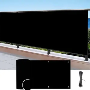 Balcony  Screen Deck Cover 3.5ft x16.4ft Beathable Mesh Windscreen Sun Shade UV-Proof Fence  Screen for Apartment, Backyard, Garden (3.5ft x16.4ft, Black)