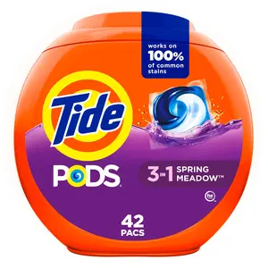 Tide PODS Laundry Detergent Soap Pacs, Spring Meadow Scent, 42 Count