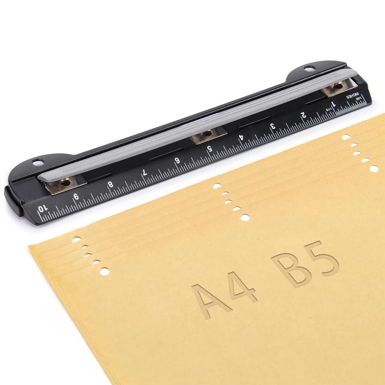 3 Ring Hole Punch for Binder  Portable Puncher Office Assistant Black