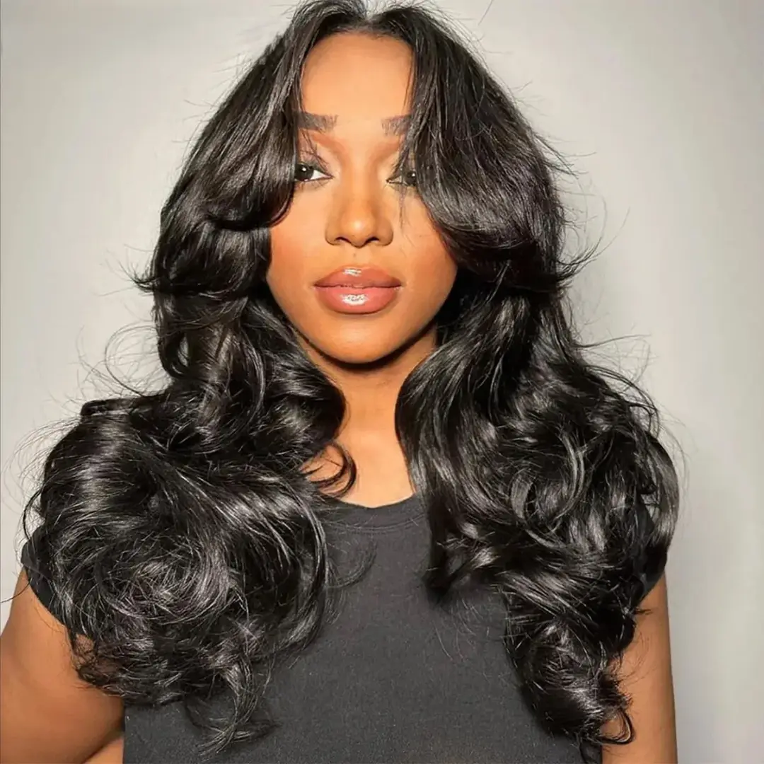 HAIR POP Factory Wholesale 26 Inch Long Wavy Wigs for Women, Gorgeous Fluffy synthetic heat resistant fiber 13x4 Lace Front Wigs for Party, Daily, Birthday Gifts, Valentine's Day, Gift Body Wave Wig Afro Curly Wig