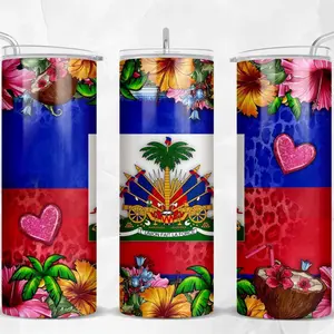 Tumbler Bottles 20 oz - Portable Drinkware with Vibrant Design Featuring Palm Trees, Flowers, and Colorful Patterns tumblers cup owala straw unique water