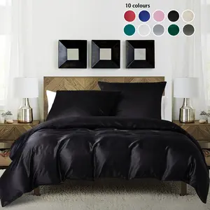 Solid Color Satin Duvet Cover Set, 2/3 Counts/set Including 1 Duvet Cover & 1/2 Pillowcase without Filler, Soft Comfortable Bedding Set for Home Bedroom, Bed Sets