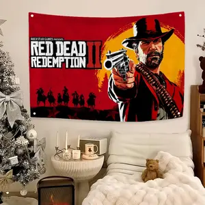 Red Dead Flags Flag - Ultra Soft Skin-Friendly Machine Washable Fade Resistant Banner | HD Print Lightweight Durable Outdoor Indoor Garden Flag