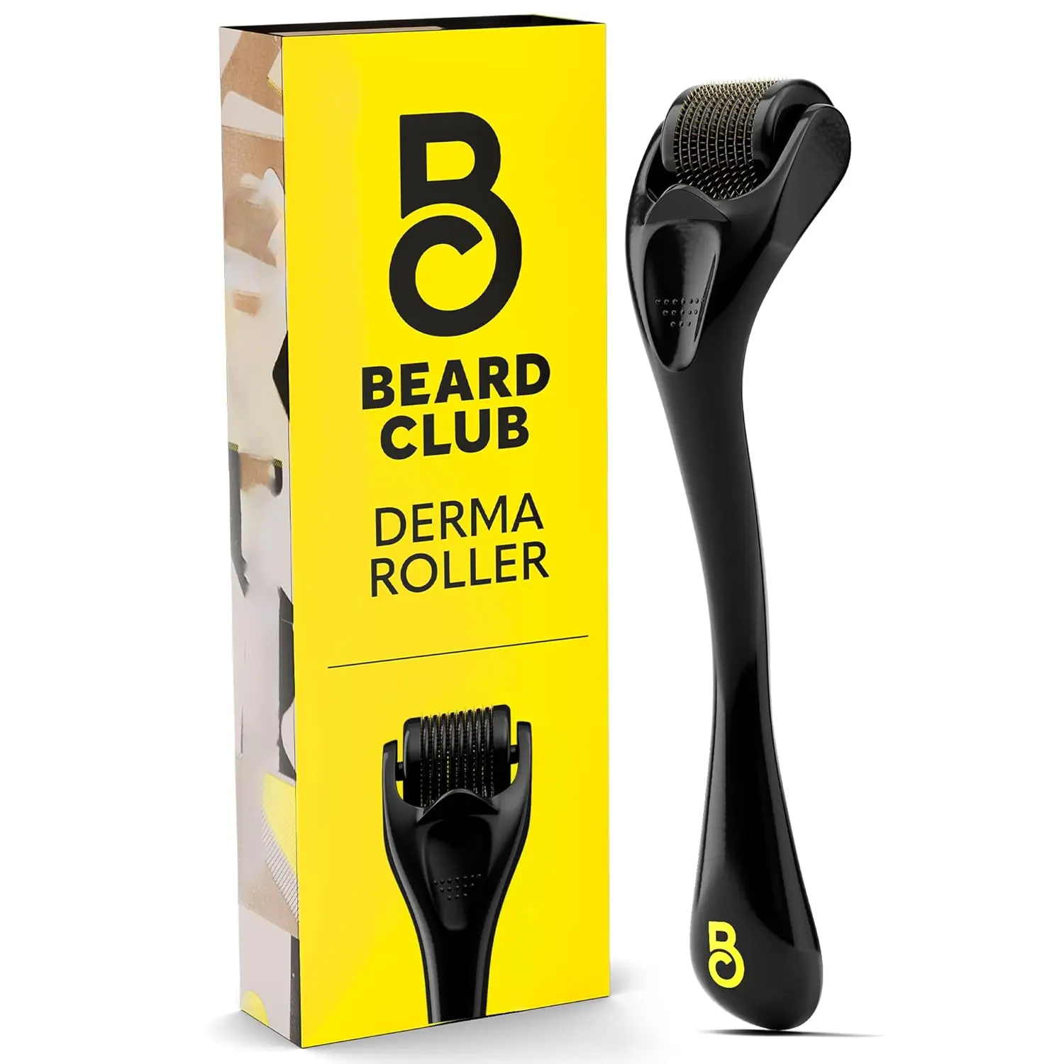 Derma Roller for Face, Body and Scalp - Microneedling for Men and Women with 540 Titanium Microneedles - Beard Roller & Micro Needling Scalp Hair - Black