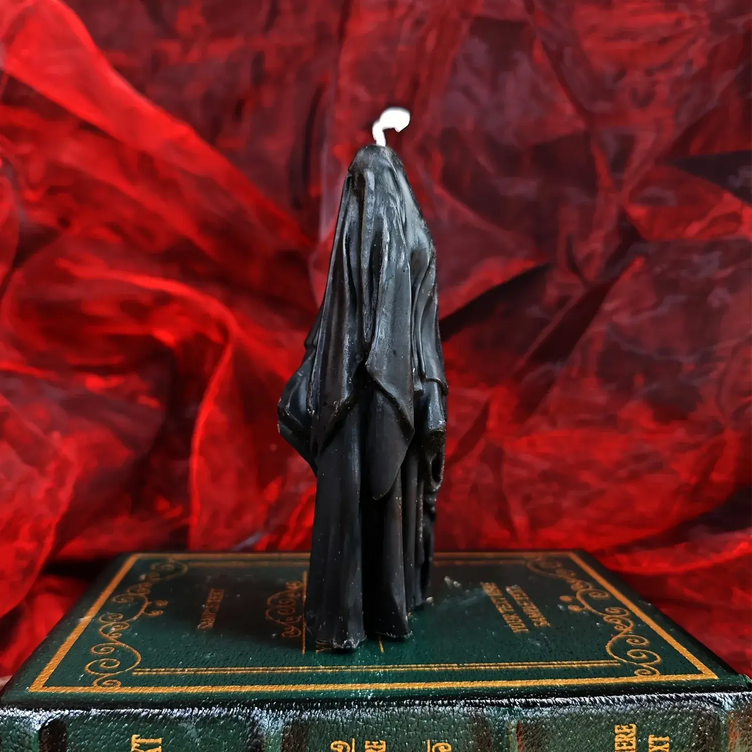 2PCS HALLOWEEN MASKED FACELESS CANDLES, INDOOR VINTAGE HALLOWEEN DECOR
