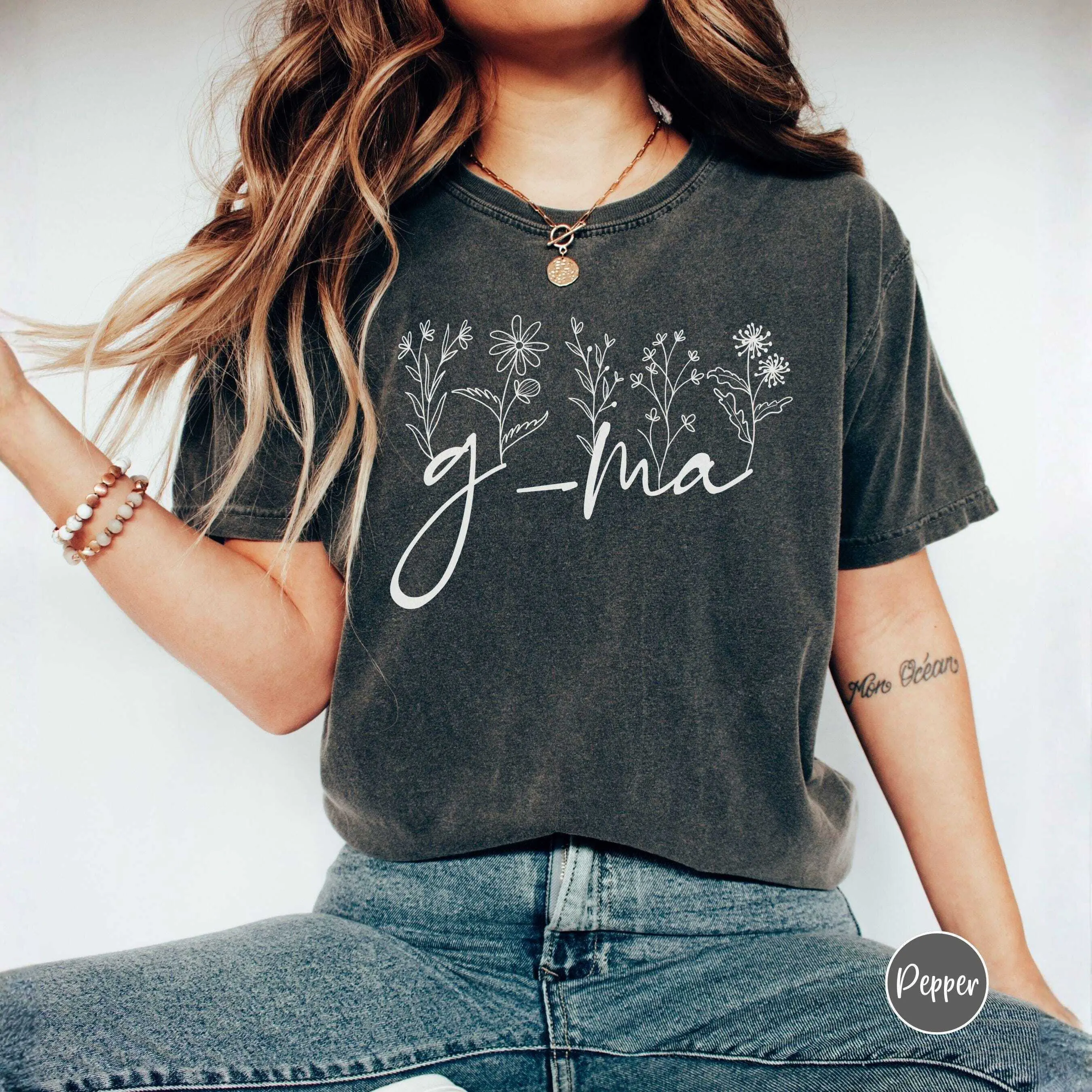 G-Ma Shirt, Mothers Day Gift for G-Ma, Wildflowers Grandma T-Shirt, New Grandma Shirt, Custom Grandma Gift, Gma Birthday Tee
