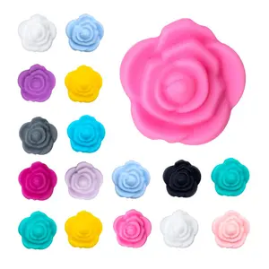 Silicone Flower Beads, 20pcs/set DIY Flower Beads for DIY Handmade Jewelry Making, DIY Mix Beads and Beads Combination