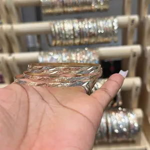 Empress LIMITED SLIM THIN TRI COLOR   Bangles Bracelet Set - 4 Pieces, 14K Gold Filled