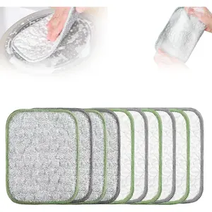 10 Count Non-Scratch Dish Washing Cloths, Reusable Metal Wire Cleaning Pads, Double-Sided Scrubber Sponge for Pots, Pans, Dishes & Kitchen Surfaces