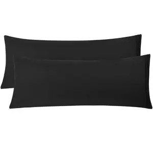 PiccoCasa Brushed Microfiber Body Pillowcases Set of 2, Soft Breathable with Embroidery, Pillow Case Covers with Zipper Closure