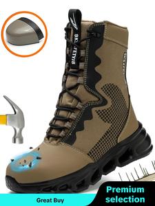 men's anti-smashing & anti-piercing safety boots for outdoor activities, steel toe trainers, combat shoes, steel toe shoes for men, comfortable and fatigue-free standing shoes, outdoor hiking shoes, tactical boots, waterproof worker boots, footwear