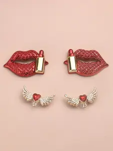 4pcs Novelty Letter & Lipstick Pattern Design Shoes Decorations, Fashionable Heart & Lip Design Shoes Charm For Clogs Decoration, Shoes Accessories For Shoes DIY, Shoe Charms, Bling Shoe Charms