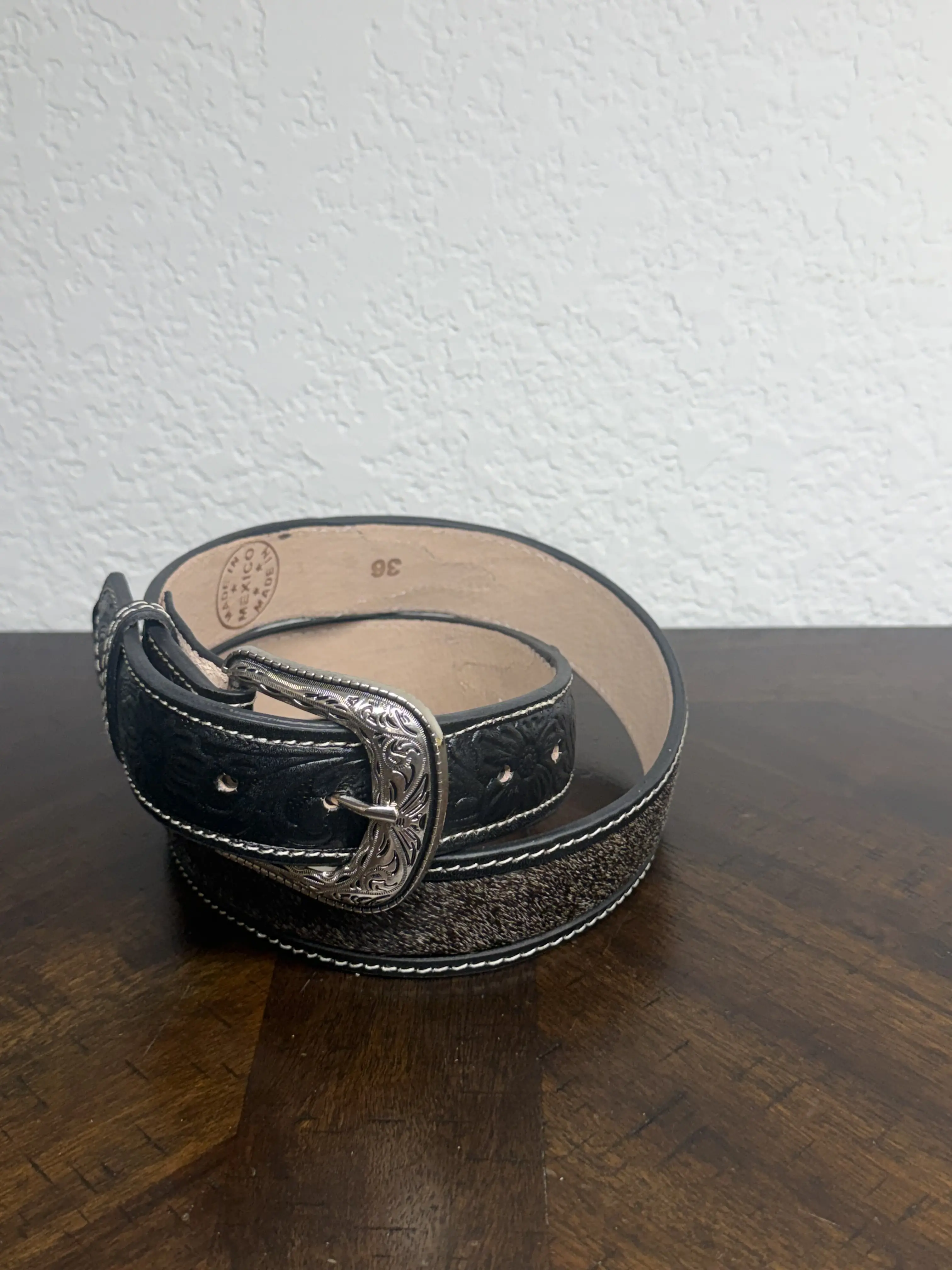 Leather Cowhide Belt Size 36 - Classic Design