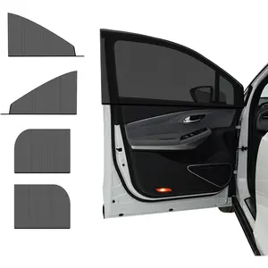 4 PCS Car Window Shades, Auto Front Rear Side Window Sun Shades for Block Heat & UV Protection, Breathable Mesh Baby Window Screen Covers, Universal Car Accessories (SUV)