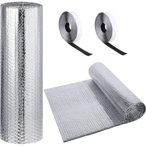 Frienda Rv Window Reflective Insulation Roll 24inch*10ft Double Aluminum Foil Heat Bubble Thermal Window Shade Door Cover Blackout for Garage Roof Travel Camper Skylight Shield