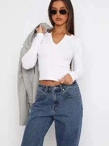 Half-Open Neck Button Short Sleeve Top, Half-Open Design, Button Accents, Short Waist Showcasing, Casual Trendy Look