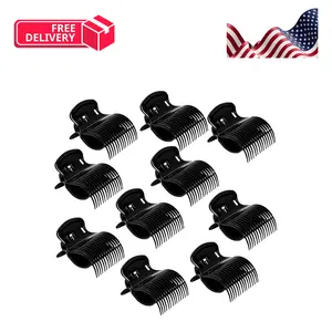 10PCS Hair Roller Clip - Hair Curler Claw Clip Black