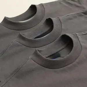 3PCS Men's Short-Sleeve T-Shirts Pure Cotton Loose Hem Shirt Round Neck Solid Color Short-Sleeve Women