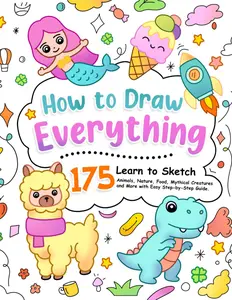 How to Draw Everything: Learn to Sketch 175 Animals, Nature, Food, Mythical Creatures and More with Easy Step-by-Step Guide. (How To Draw Step-by-Step for Kids), Paperback